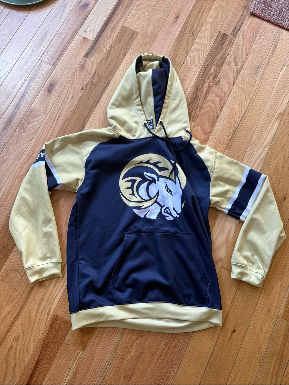 Black and Yellow Ram Logo Pullover Hoodie
